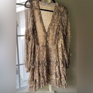 Shona Joy Floral Long Sleeved Mini Dress - US 4